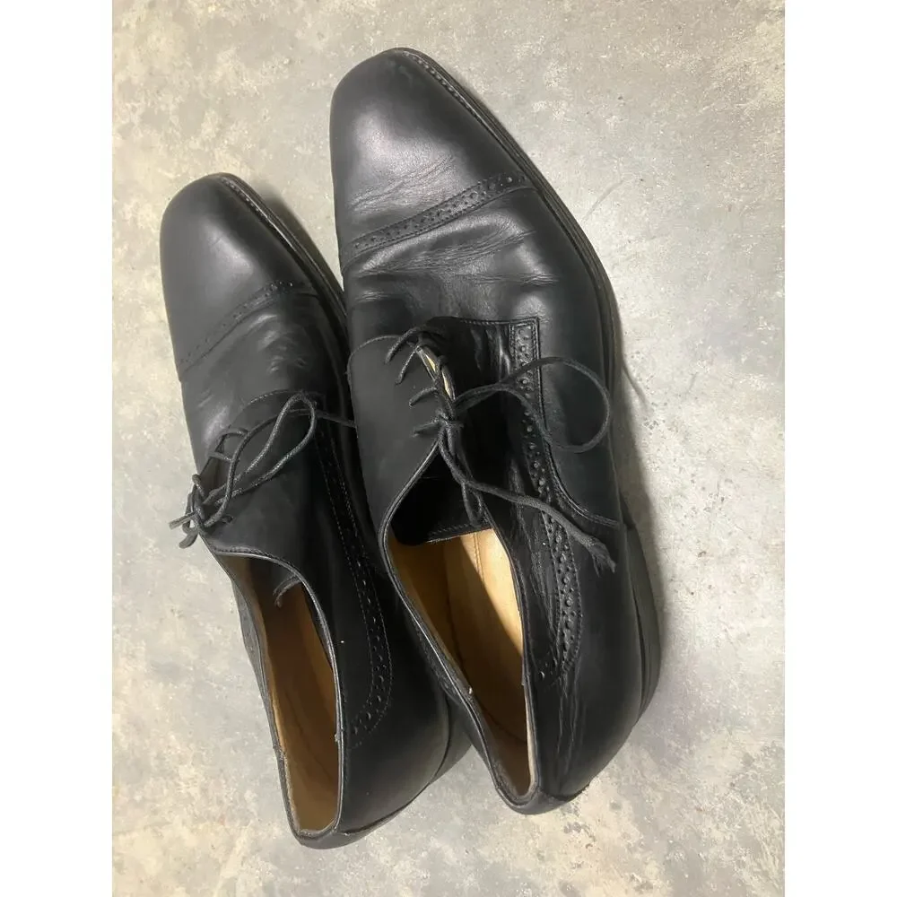 Johnston & Murphy Black 10M, Made in Italy, Oxfords, Dress Shoes,‎ Mens, Cap Toe